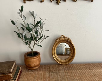 Vintage gouden sierlijke ovale linten/rozen huisbinnenspiegel