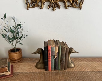 vintage brass duck head Leonard bookends set of 2