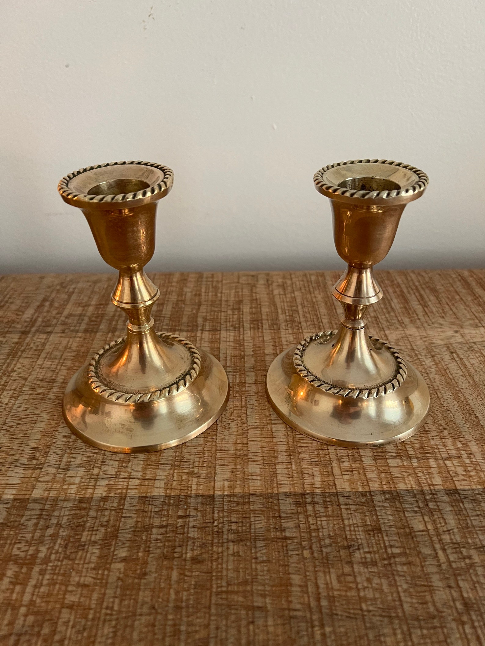 Vintage Brass Candlesticks Set of 2 Etsy