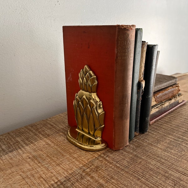 Vintage Solid Brass pineapple bookend