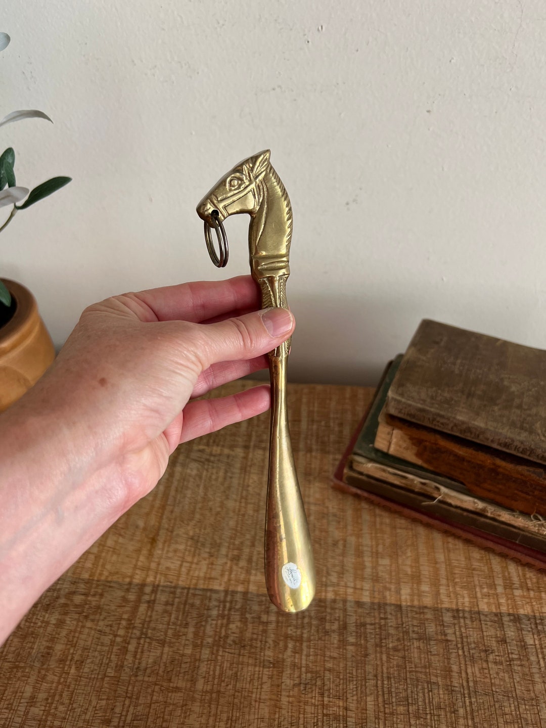 Vintage Brass Horse Head Shoe Horn Etsy
