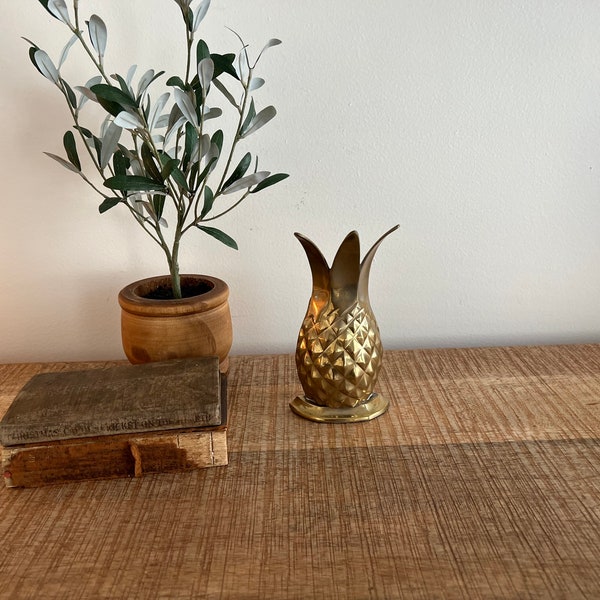 Vintage Solid Brass Pineapple Bookend