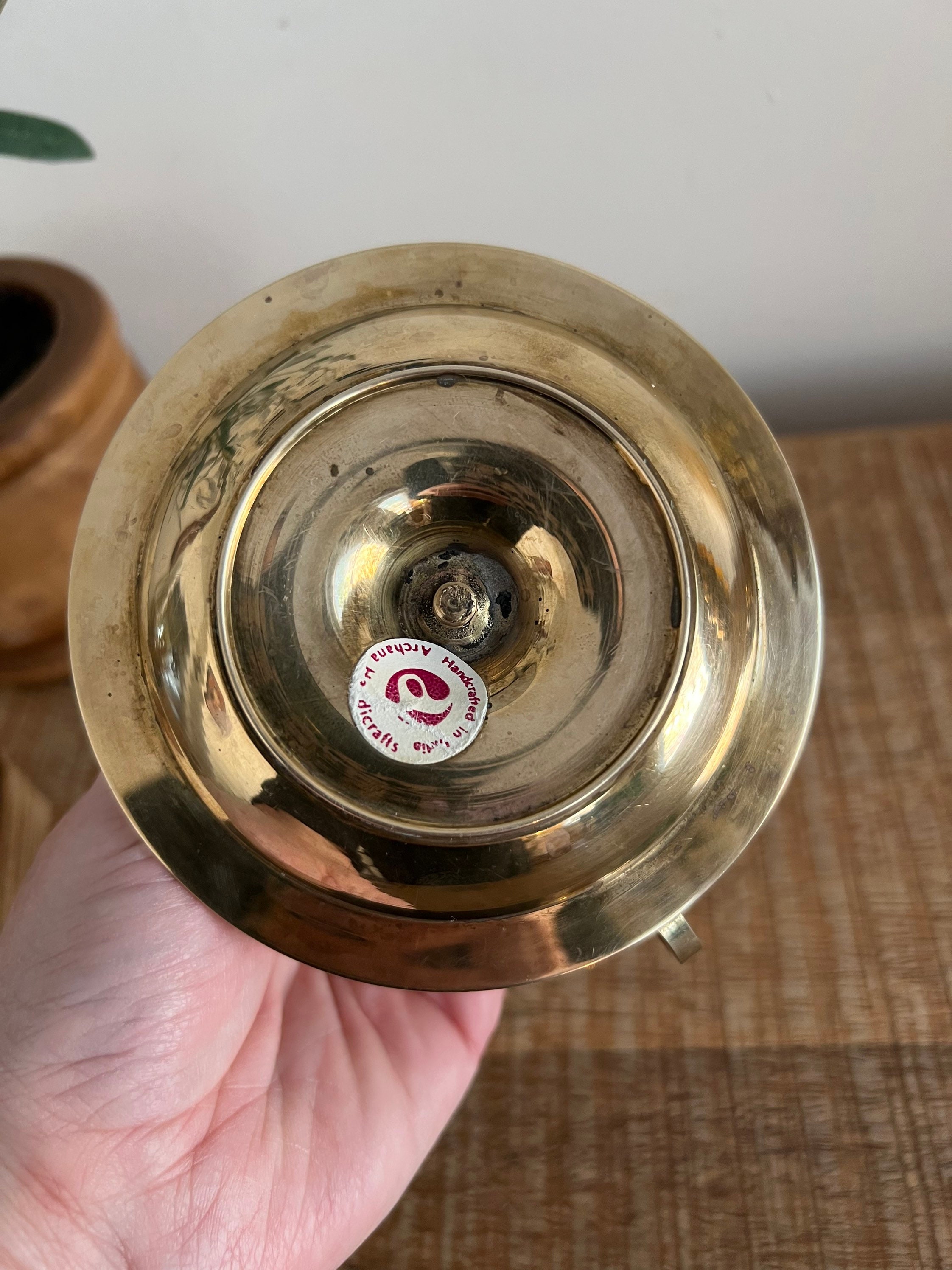 Vintage Brass Candlestick With Handle Etsy