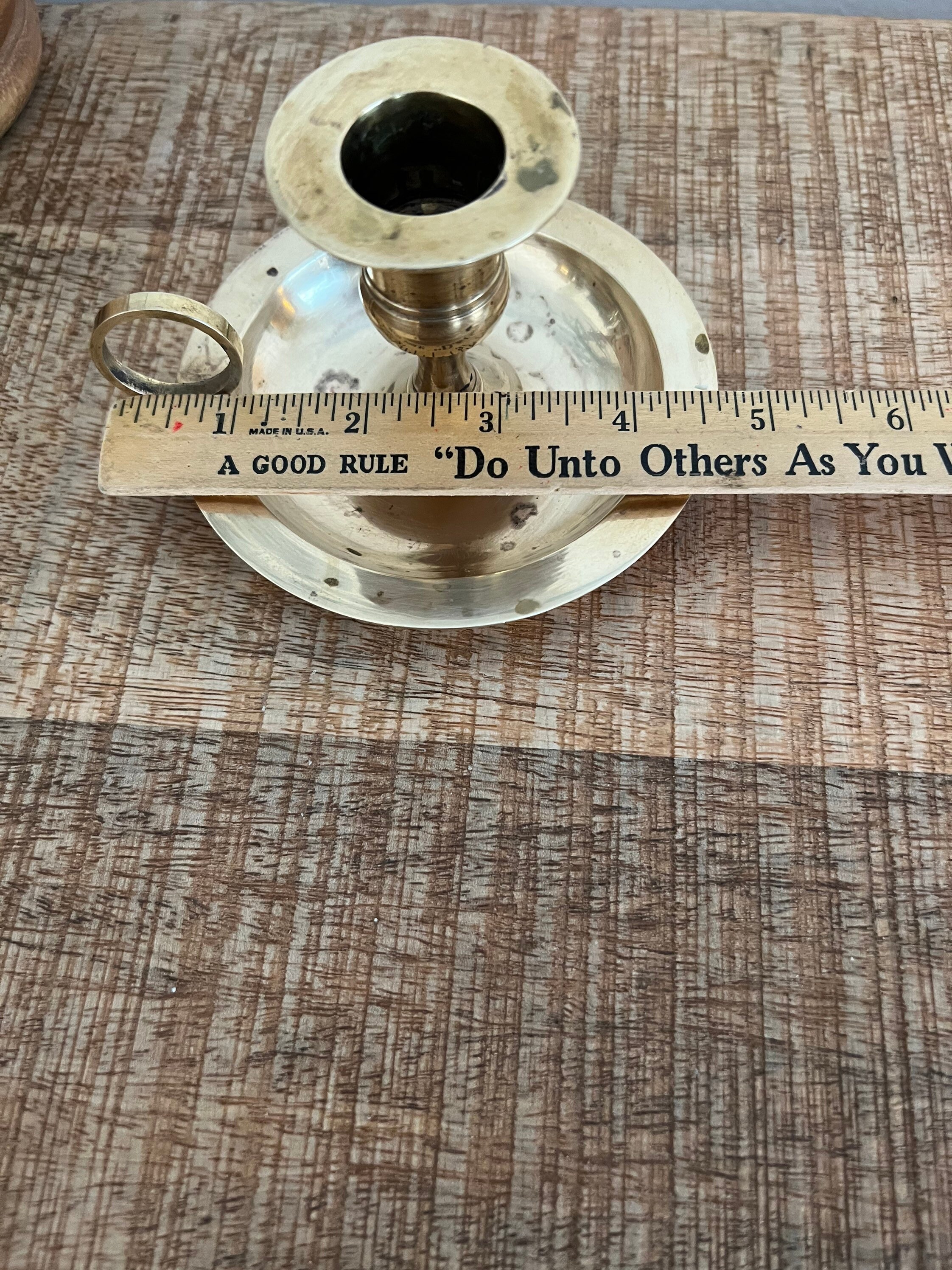 Vintage Brass Candlestick With Handle Etsy