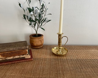 vintage brass candlestick with handle