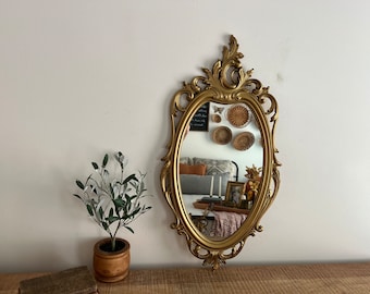 BIG60s～70s 豪華アメリカアンティーク薔薇デザインゴールドカラー鏡ミラー Vintage Gold Ornate Roses Burwood Mirror - Etsy