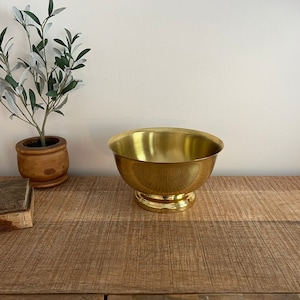 Vintage Brass Copper Craft Round Bowl/Planter