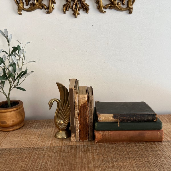 Vintage Brass Swan Bookend