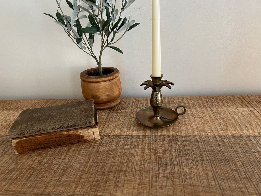 Vintage Brass Pineapple Candlestick With Handle Etsy