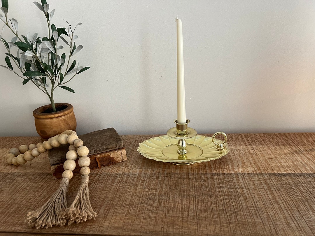 Gold Candlestick With Handle Home Interiors Etsy