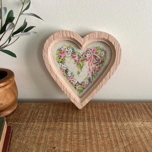 Vintage Schleife Herz Blumen Homco Bild