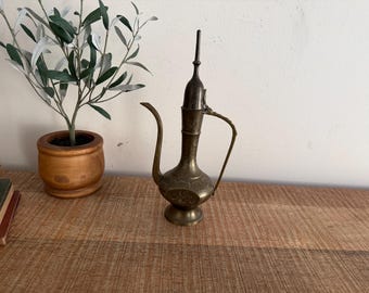ヴィンテージ真鍮エッチングティーポット - Etsy 日本