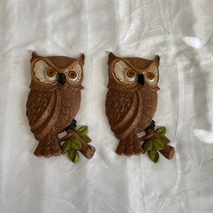 Vintage Owls wall decor set of 2