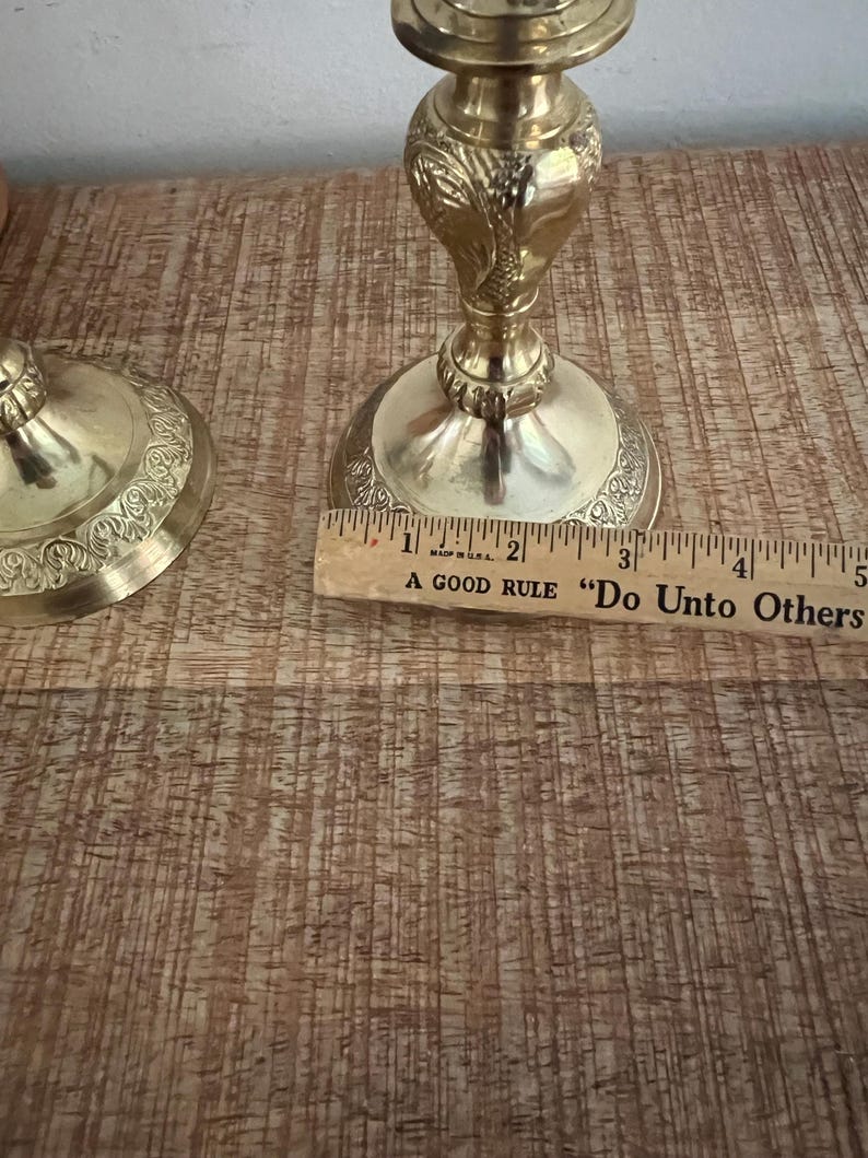 Brass Ornate Candlesticks Set of 2 Etsy UK