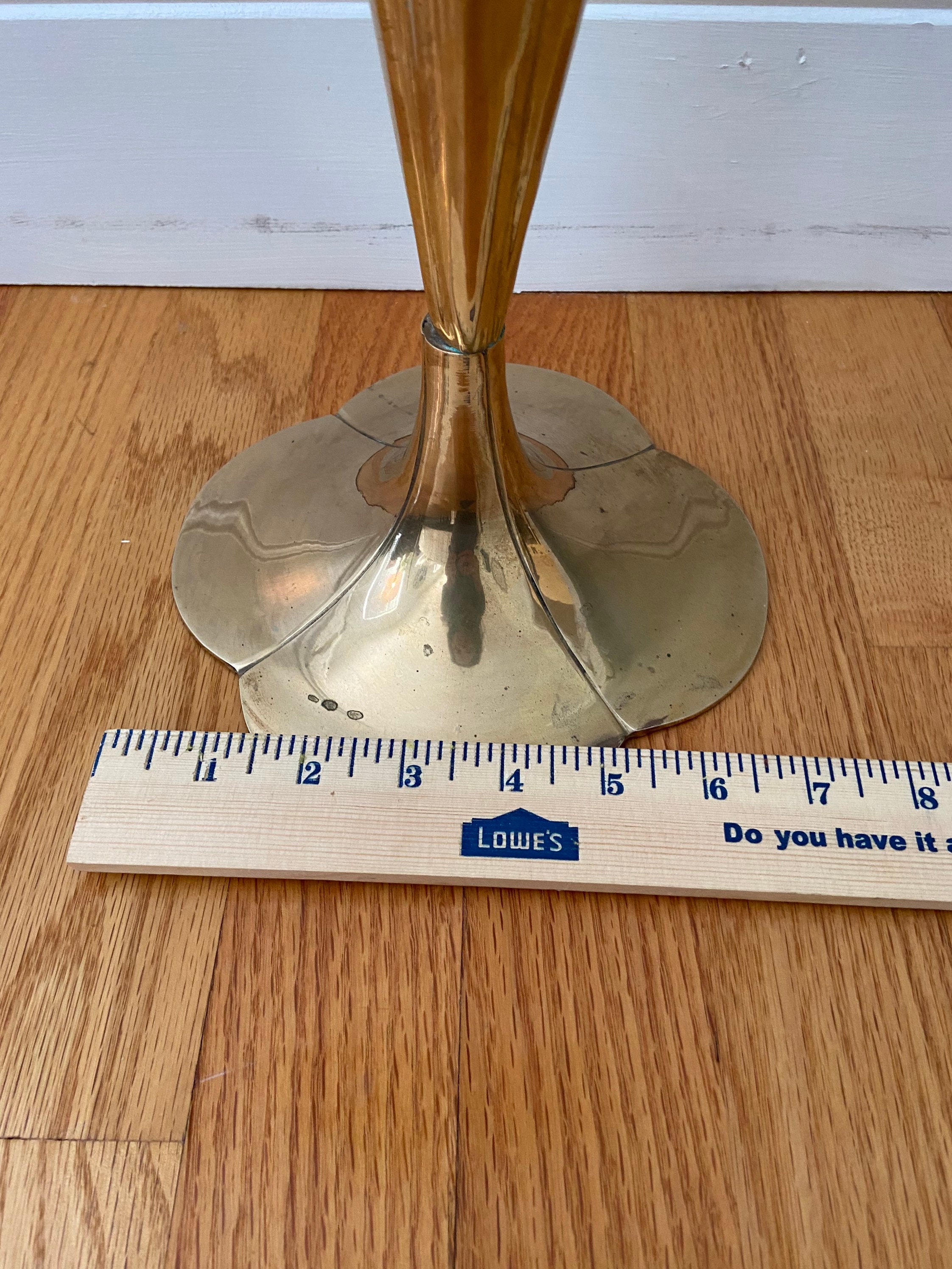 Vintage Solid Brass Tall Vase Etsy