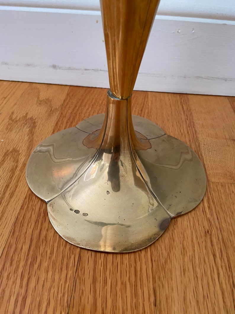 Vintage Solid Brass Tall Vase Etsy