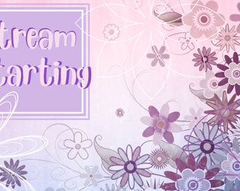 x5 Paarse Floral Twitch OBS Stream Scènes + Statica