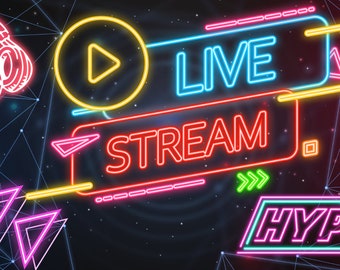 Neon Twitch OBS-overlays en schermen