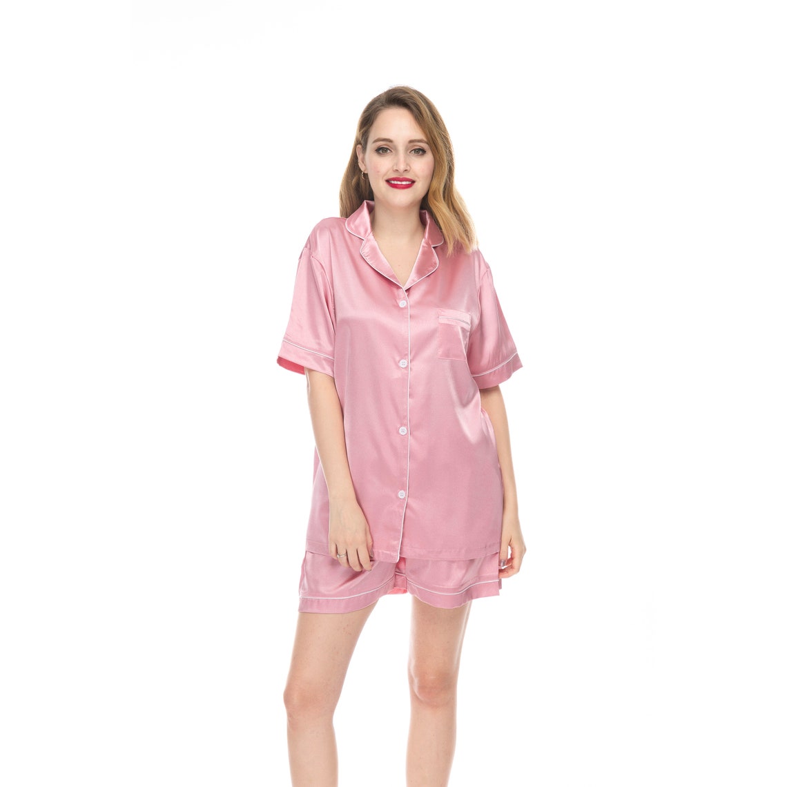 100 Mulberry Silk Pajamas Set TwoPiece Pajama Set Sleepwear Etsy