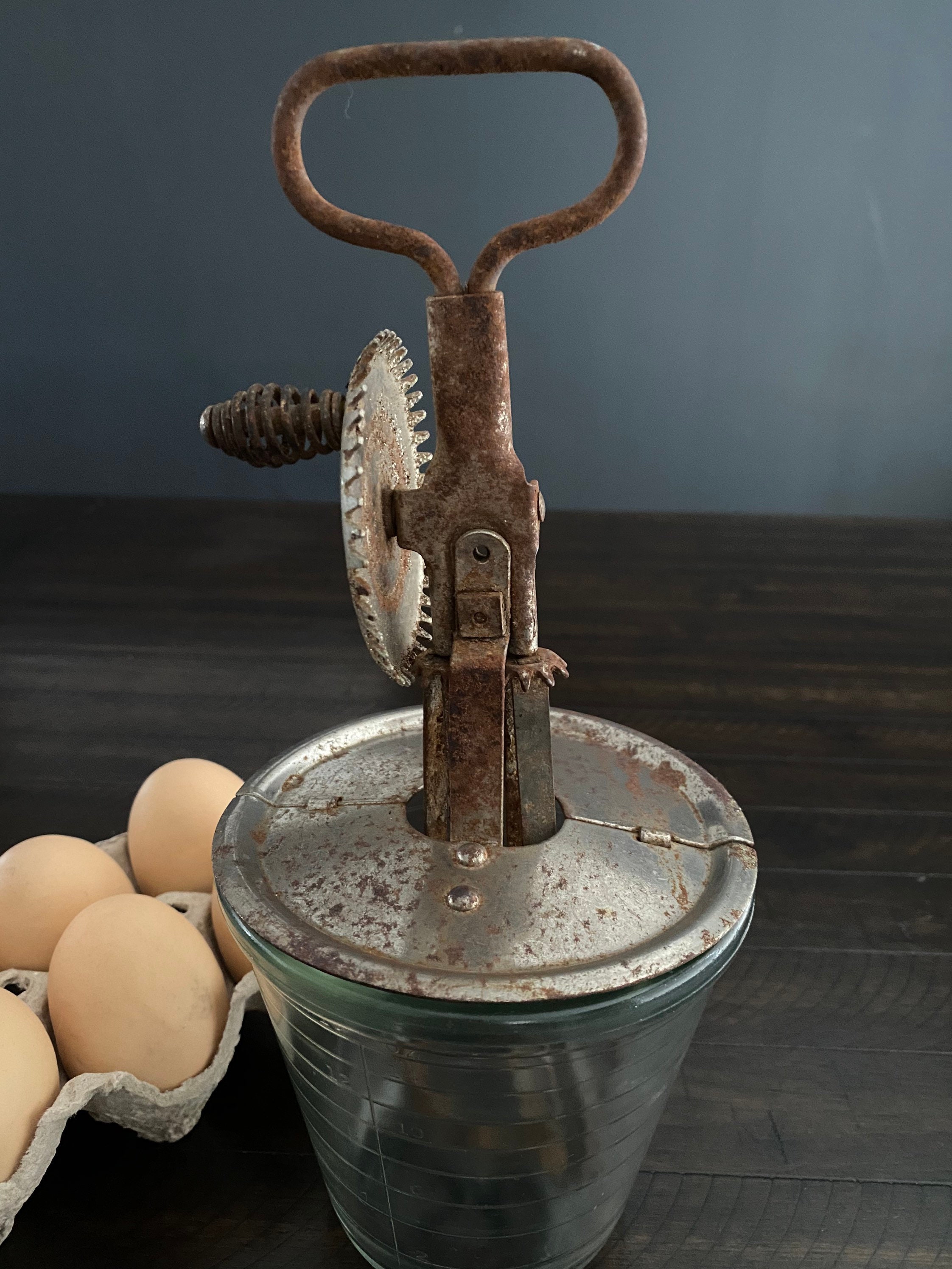 Antique Hand Mixer with Glass JarEgg BeaterHand BeaterCrank Etsy