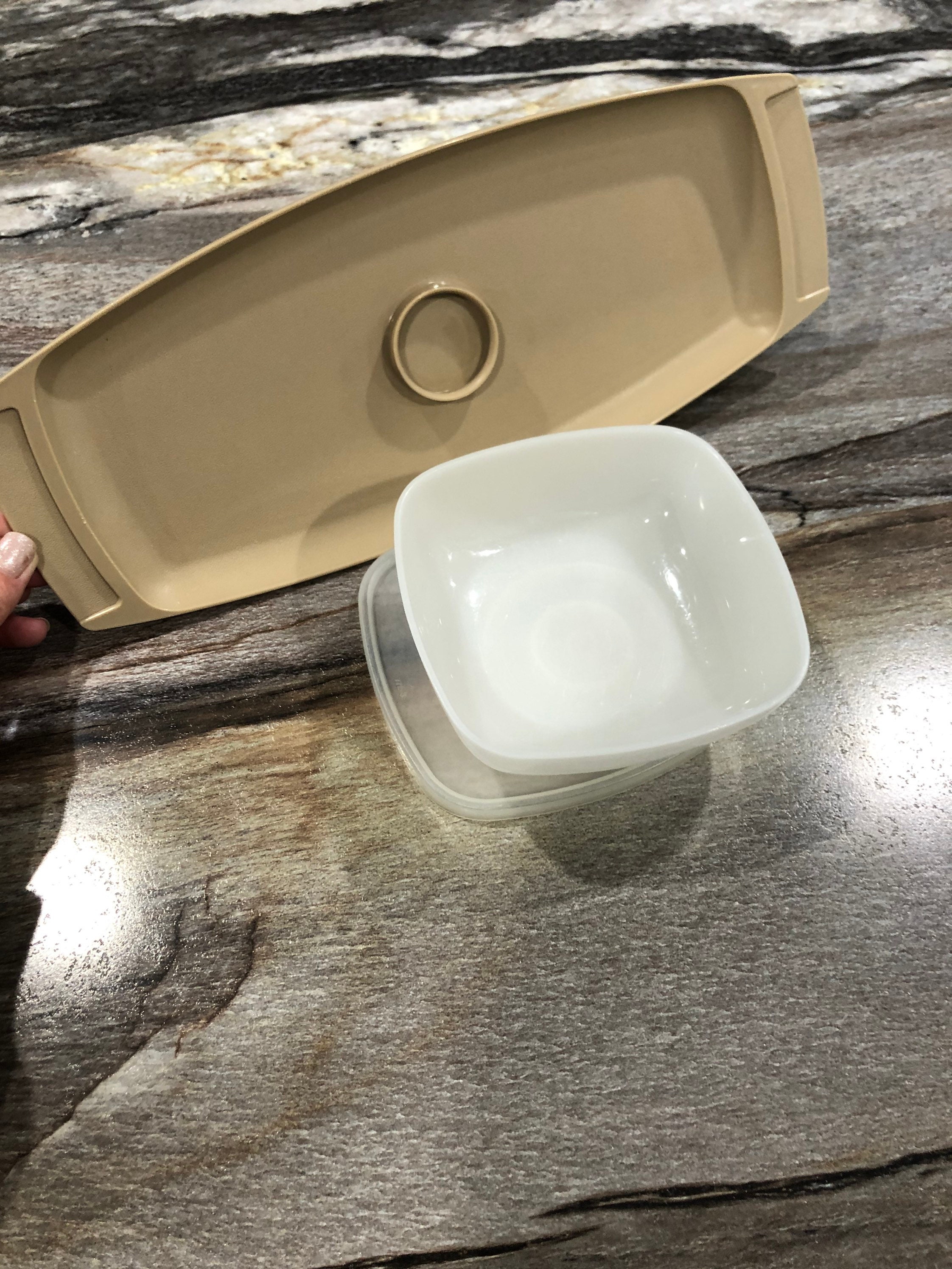 Tupperware 3piece Chip and Dip Server Platter with Covered Etsy