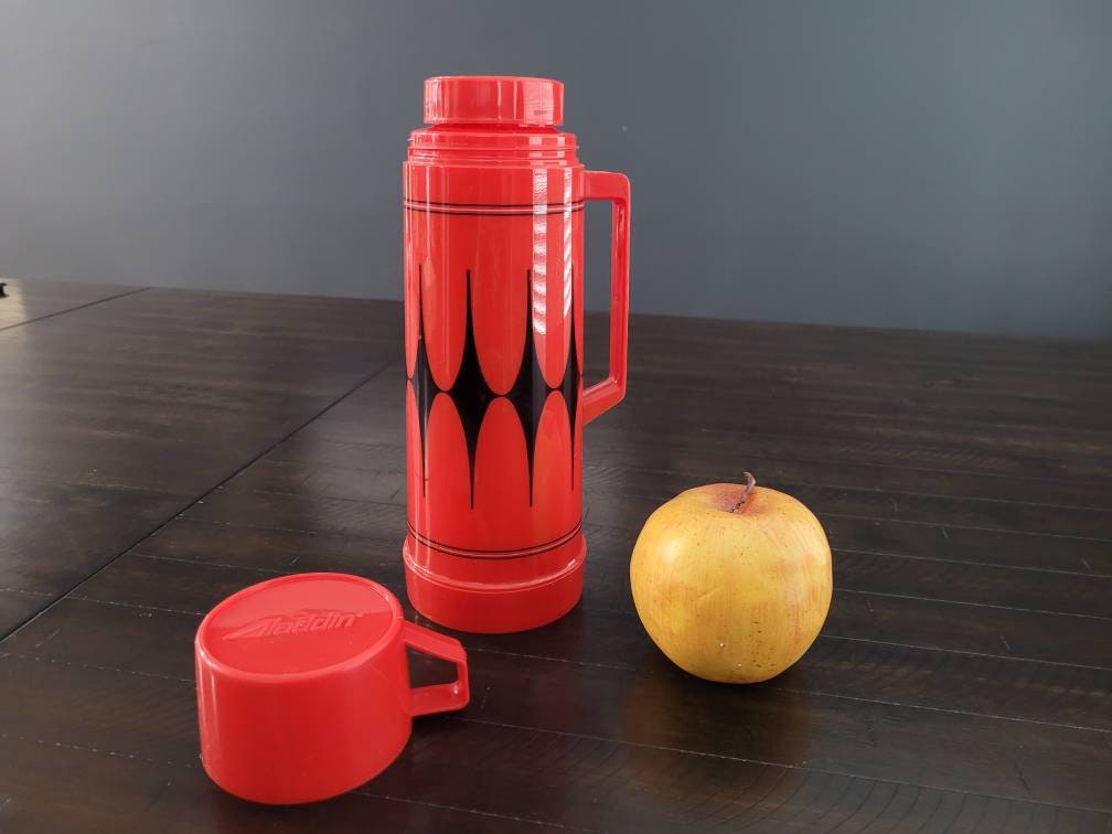 1950's Aladdin Thermos With Cupred With Black Etsy