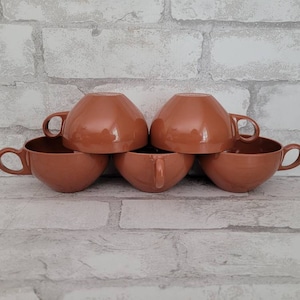 Vintage Melamine Melmac 5 Terra Cotta Colored Dinnerware-FREESHIPPING