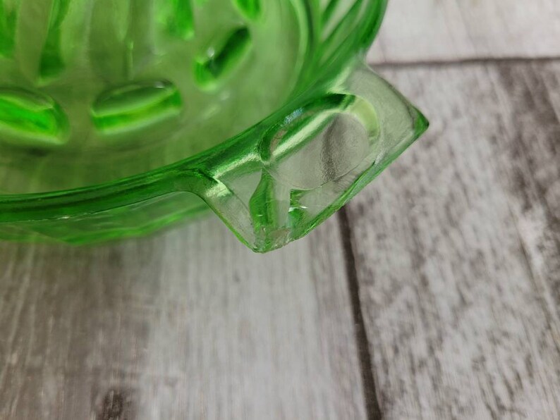 Vintage Green Vaseline Depression Glass Juicer Reamer With Tab Etsy