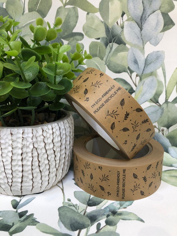 TWIN PACK - Eco-friendly 100% Packaging Recycle Paper Tape - Brown Kraft (37.5mm x 50m)