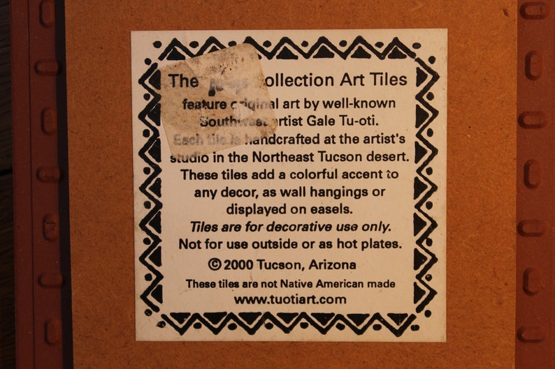 Hand-painted Tu-Oti Collection Art Tile with desert scene
