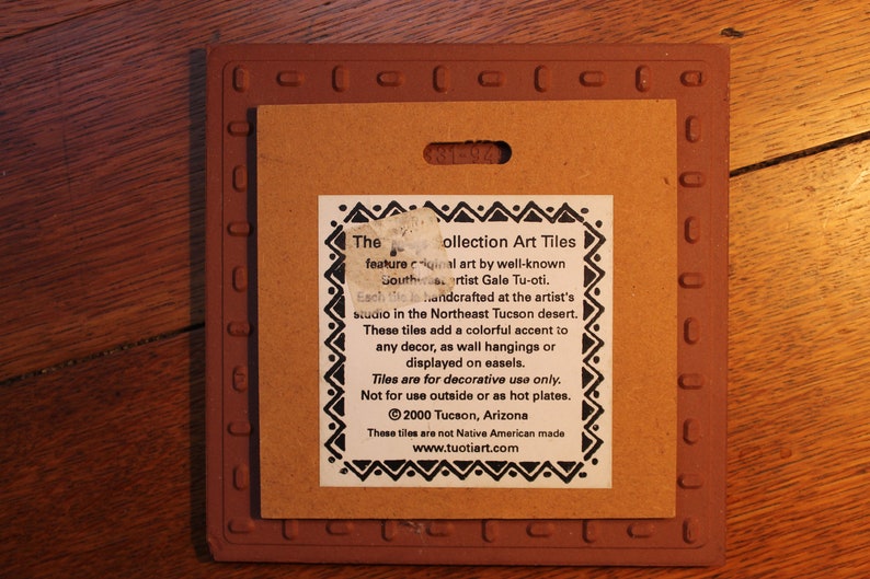 Hand-painted Tu-Oti Collection Art Tile with desert scene