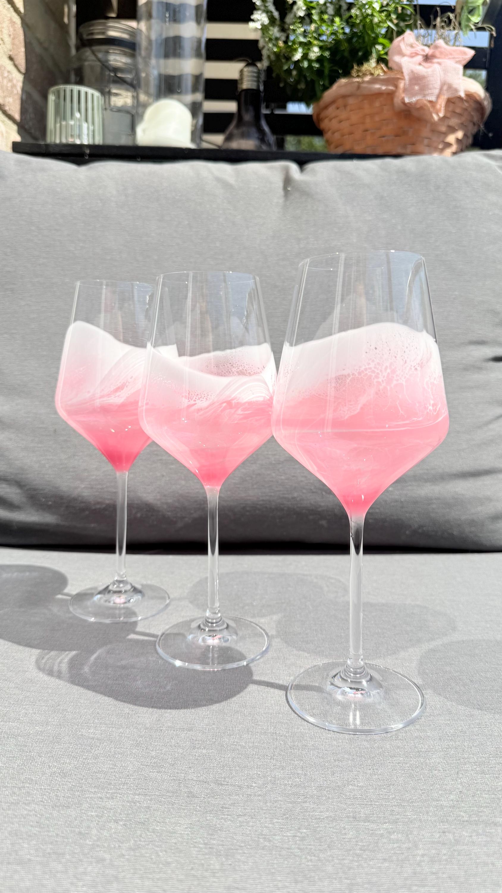 Pink cocktail glass