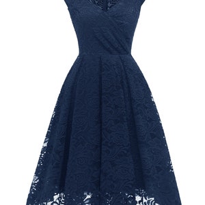 Elegant Lace Dress, Garden Formal V-line Cocktail Dress