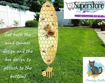 Bee and Beehive Long Oval Wind Spinner Design png Bundle