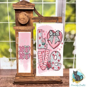 2-Piece, XOXO Love scene, Interchangeable Valentine’s  Day Sign Inserts, Sublimation, Digital, PNG, Design, Download