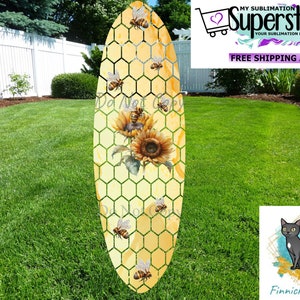 Bees and Beehive Long Oval Wind Spinner Design png