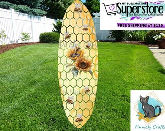 Bees and Beehive Long Oval Wind Spinner Design png