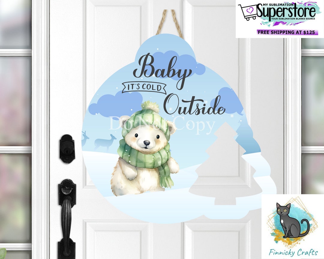 Baby Its Cold Outside Polar Bear Ornament With Tree Christmas Design ...