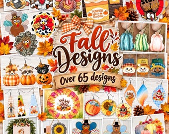 Big Fall Design Bundle, Sublimation Designs, Door Hanger, Earrings, Badge Reels, Decor (Digital Download)