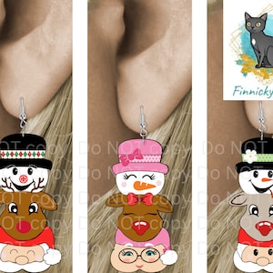 Snowman, Reindeer, Girl Power, Santa Trio Bundle Christmas Design png