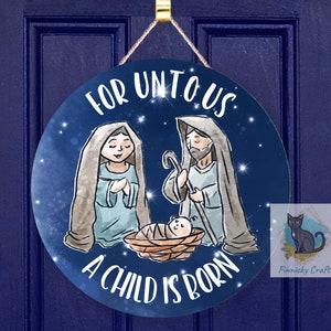 Diseño de camiseta, gorro, almohada, delantal, posavasos, taza y bolso - Descarga digital - Letrero redondo de María José de la Natividad de Navidad