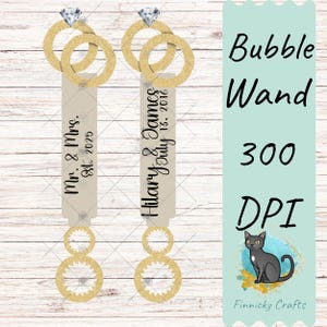 Customizeable Wedding Bubble Wand - Sublimation Design Png Template - Gift, Favor,Reception