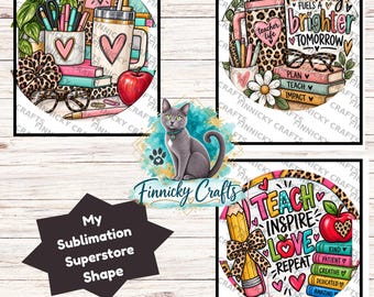 Teacher Hair Tie Holders Bundle, Personalizable, PNG, Sublimation Design, Digital Design