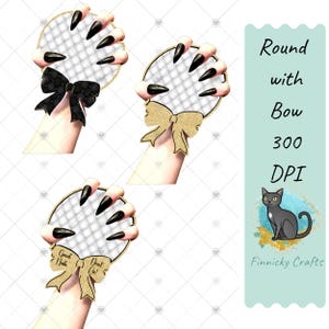 Round with bow Nailfie Prop - MDF - Acrylic - Sublimation Design