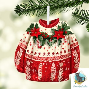 Trui leeg ontwerp - winterornament, lelijke kersttrui, nachtlampje, sublimatie, digitaal, png, ontwerp, download, MDF, acryl, DTF
