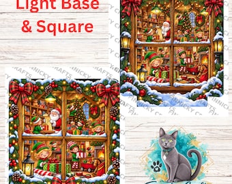 Christmas Santa’s Workship PNG,  Decor, Sign, Light Base, Night Light, Ornament Digital Download