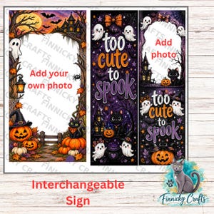 3-teiliges, individuell gestaltbares und austauschbares Halloween-Schild-Set, Sublimationsdruck, Digitaldruck, PNG-Datei, Design zum Download