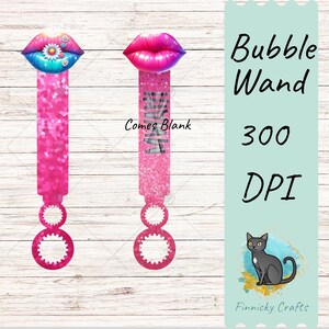 Lips Bubble Wands - Sublimation Design Png Template - Gift, Favor, Reception, Toy
