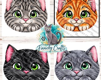 Cat Head  Bundle, Personalizable, PNG, Sublimation Design, Digital Design