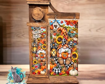 2-Piece, Gnome, Interchangeable Fall/Autumn Sign Inserts, Sublimation, Digital, PNG, Design, Download